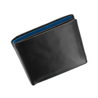 Мужской кожаный кошелек Visconti PM101 Pablo (black/cobalt) 