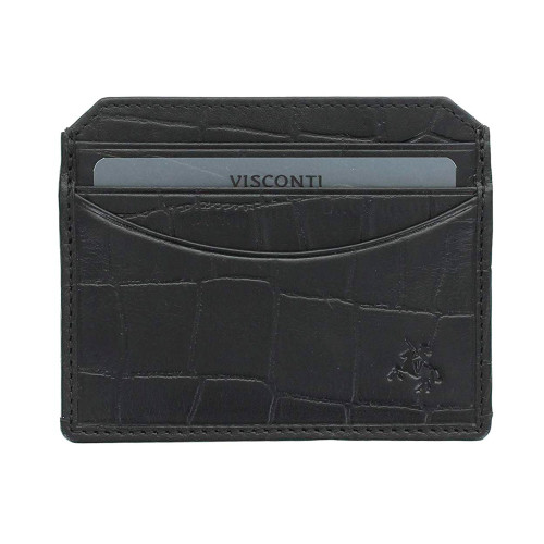 Кожаная кредитница-кардхолдер Visconti CR90 - Scale (black)