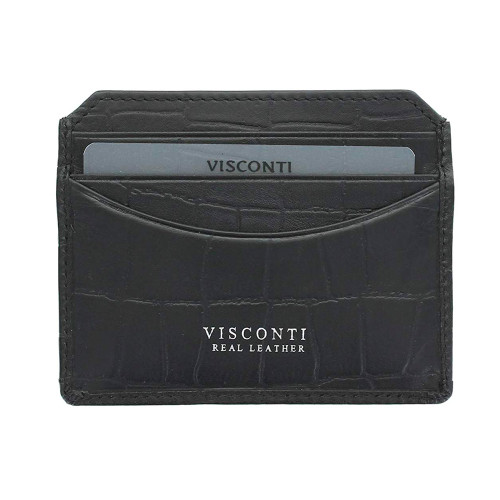 Кожаная кредитница-кардхолдер Visconti CR90 - Scale (black)