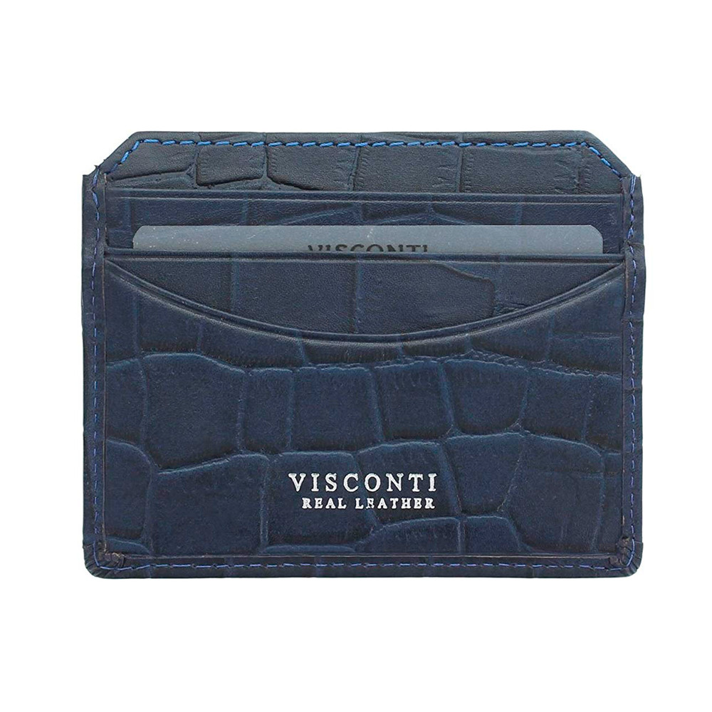 Кожаная кредитница-кардхолдер Visconti CR90 - Scale (blue)