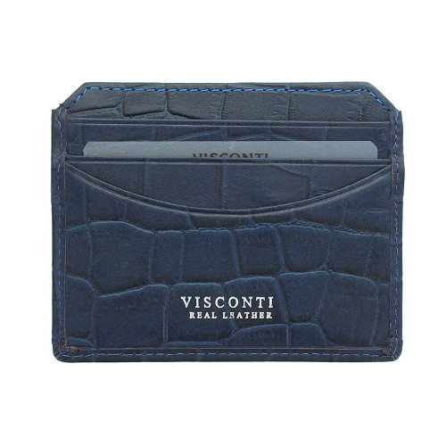 Кожаная кредитница-кардхолдер Visconti CR90 - Scale (blue)