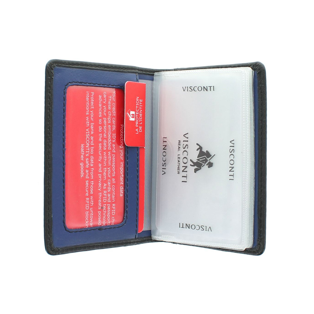 Шкіряна кредитниця Visconti VSL24 з RFID - (black/cobalt)