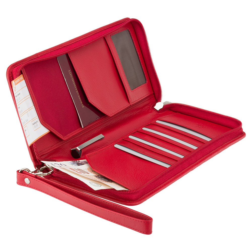 Кожаный клатч-тревелер Visconti 1157 (Red)
