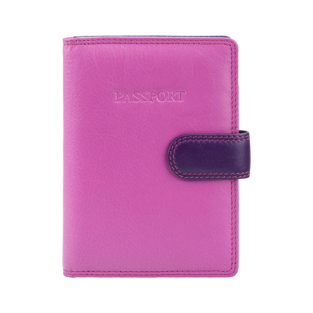Кожаная обложка для паспорта Visconti RB75 Sumba (berry multi)