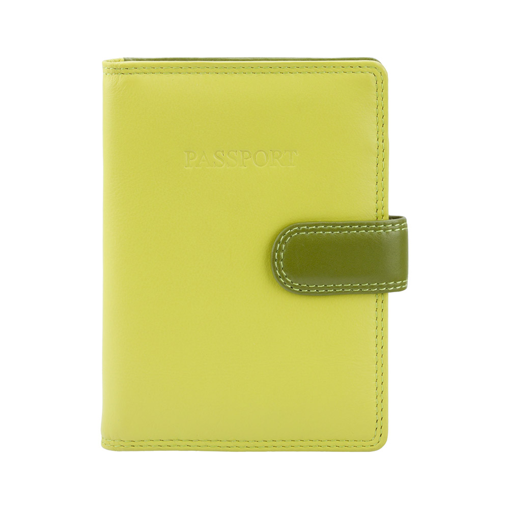 Кожаная обложка для паспорта Visconti RB75 - Sumba (lime multi)