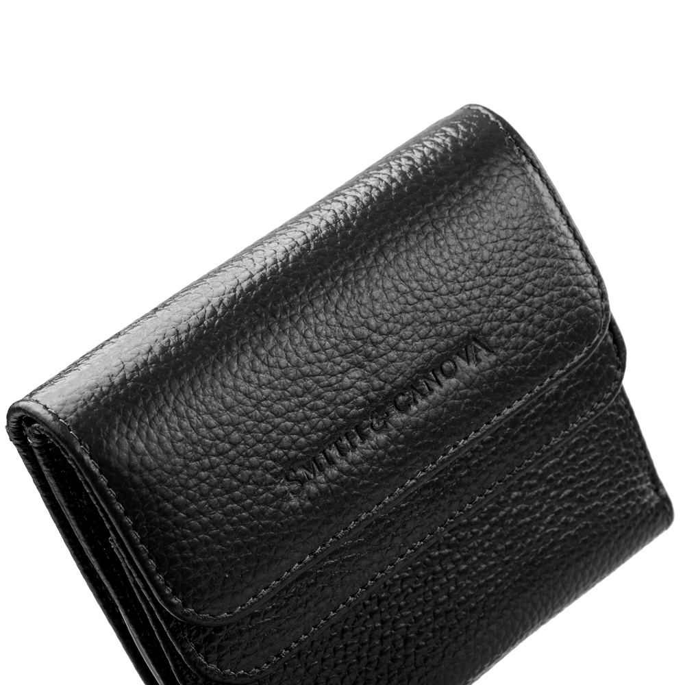 Женский кожаный кошелек Smith & Canova 28611 - Haxey (Black)
