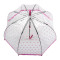 Женский прозрачный зонт-трость Fulton Birdcage-2 L042 - Pink Polka - (Розовый горох)