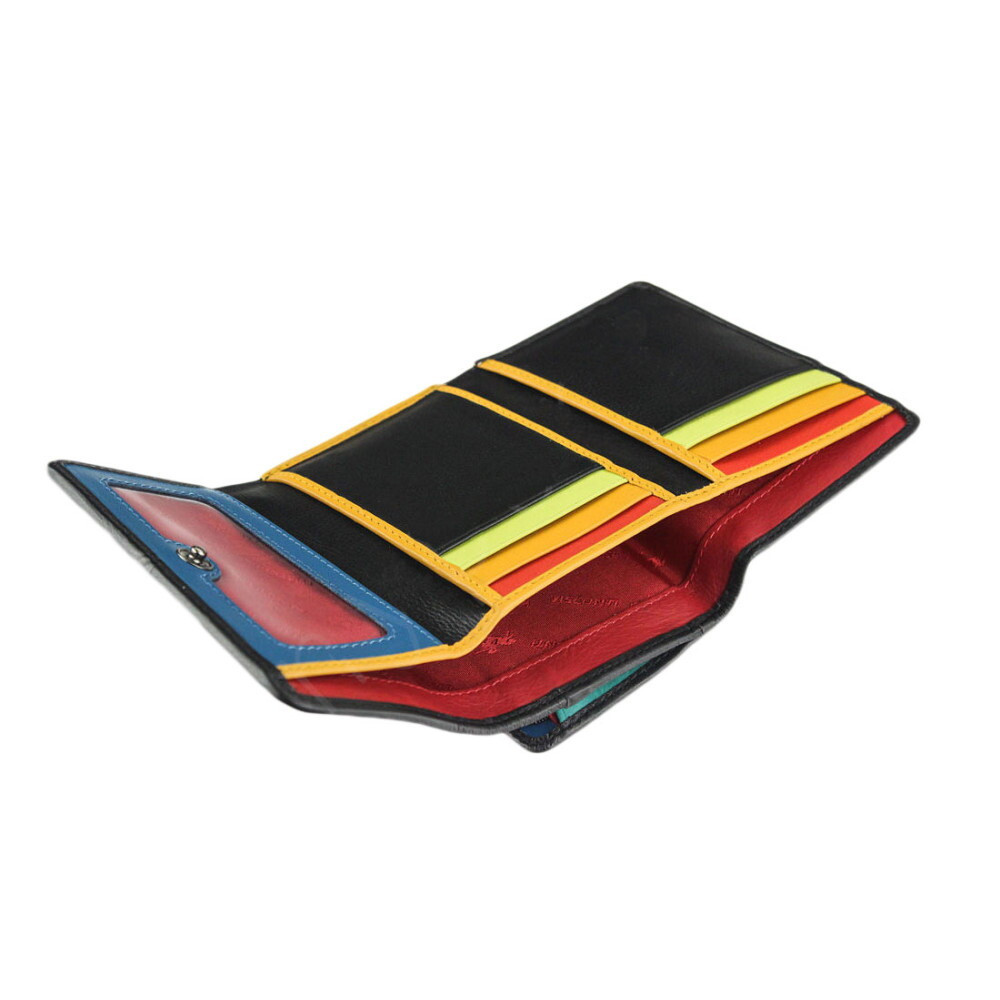 Женский кожаный кошелек Visconti STR3 с RFID Halki (black multi)