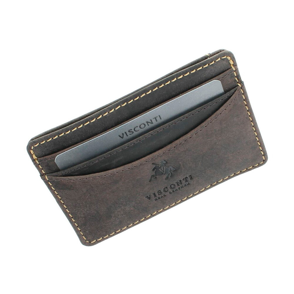 Кожаная кредитница Visconti VSL25 с RFID - (oil brown) 