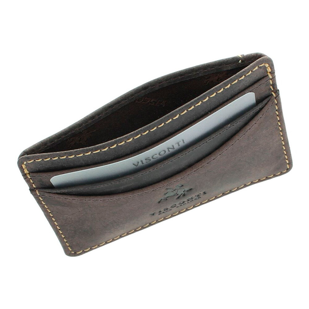 Кожаная кредитница Visconti VSL25 с RFID - (oil brown) 