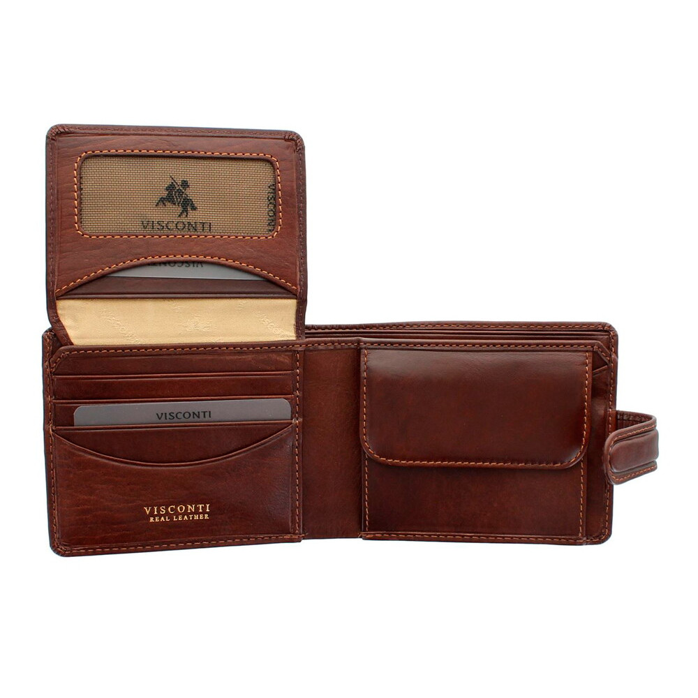 Мужской кожаный кошелек Visconti TSC48 с защитой RFID - Filipo (tan) 