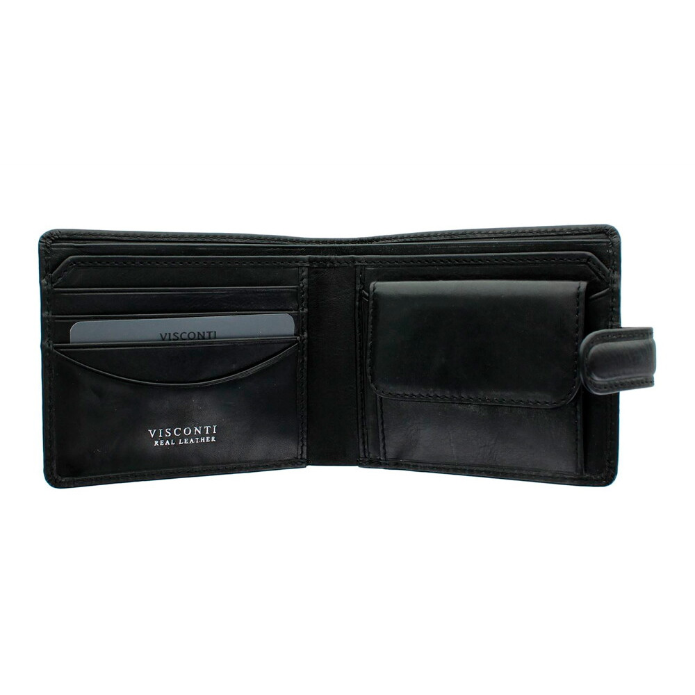 Мужской кожаный кошелек Visconti TSC47 с RFID Riccardo (black) 