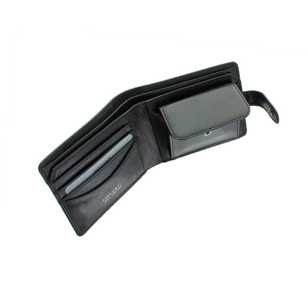 Мужской кожаный кошелек Visconti TSC47 с RFID Riccardo (black) 