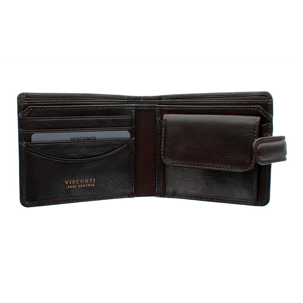 Мужской кожаный кошелек Visconti TSC47 с защитой RFID Riccardo (Brown) 