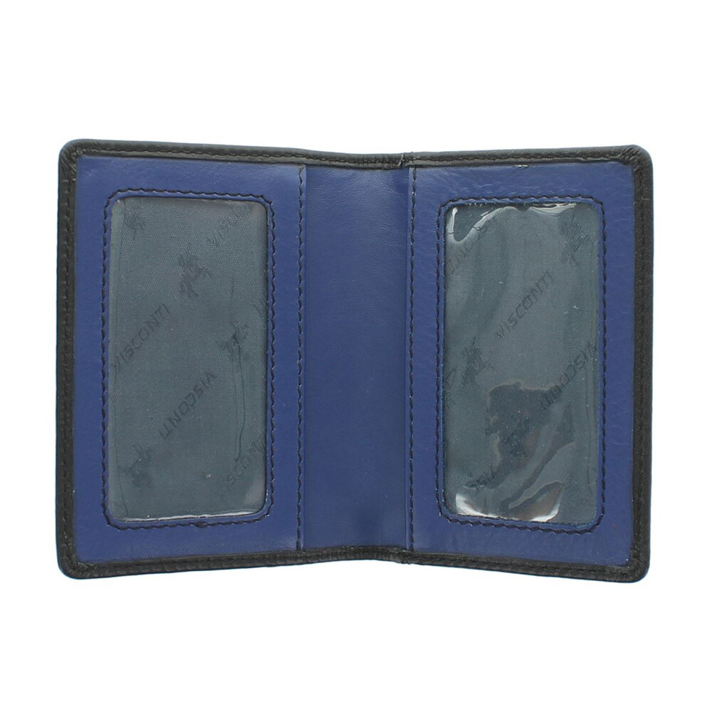Кожаная кредитница Visconti VSL24 с RFID - (black/cobalt) 