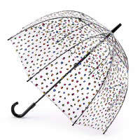 Жіночий прозорий парасолька-тростина Fulton Birdcage-2 L042 - Candy Leopard (Цукерковий леопард)