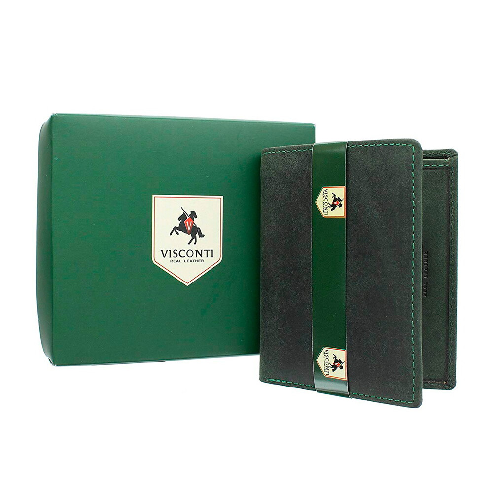 Мужской кожаный кошелек без монетницы Visconti 705 Arrow (Oil Green)