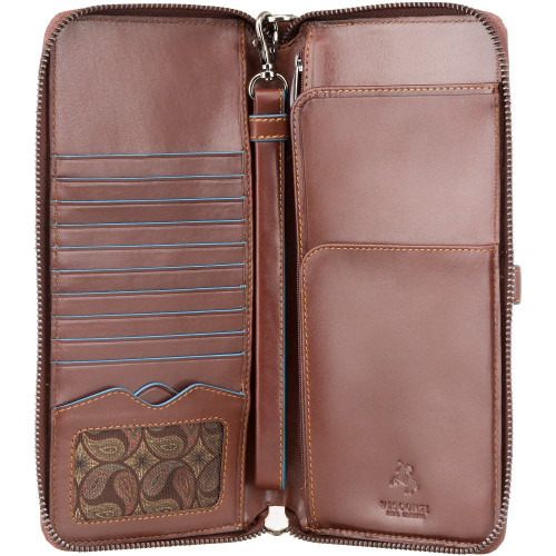 Чоловічий клатч (тревелер) Visconti ALP89 із RFID Alfred (Italian Brown)