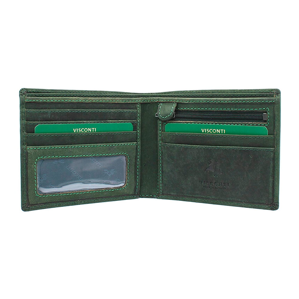 Мужской кожаный кошелек Visconti 707 Shield (Oil Green)