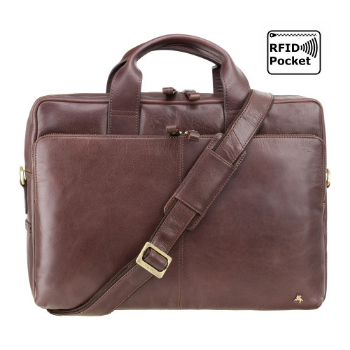 Сумка для ноутбука 13" Visconti ML30 Hugo із захистом RFID (Brown)
