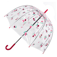 Женский прозрачный зонт-трость Fulton Birdcage-2 L042 - Rose Bud (Розовый бутон)