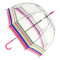 Женский прозрачный зонт-трость Fulton Birdcage-2 L042 - Colour Burst Stripe (Цветные полосы)