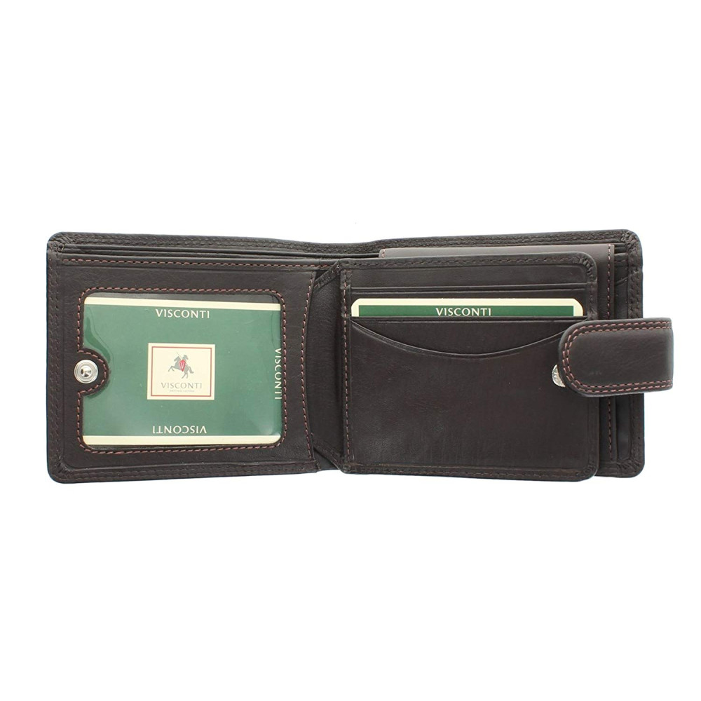 Мужской кожаный кошелек Vіsconti HT10 с RFID Knightsbrige (Choc)