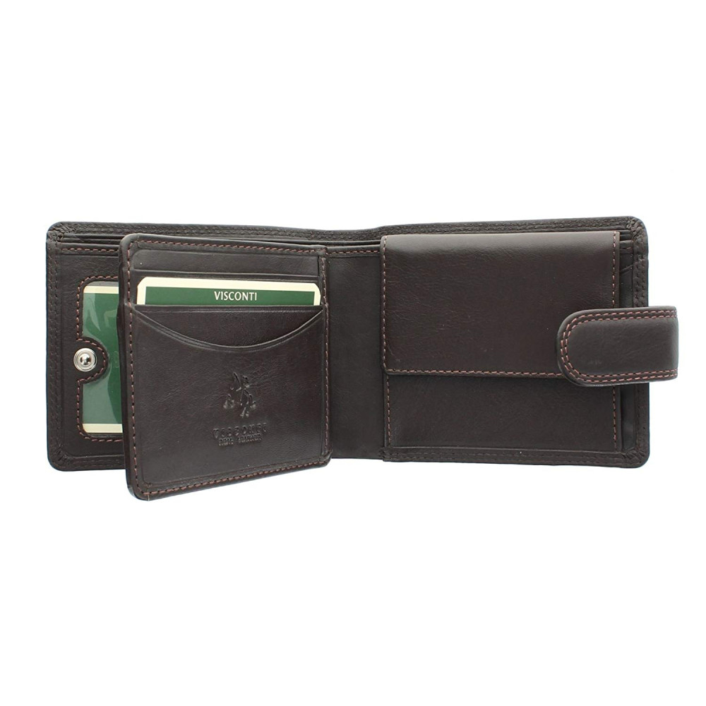 Мужской кожаный кошелек Vіsconti HT10 с RFID Knightsbrige (Choc)