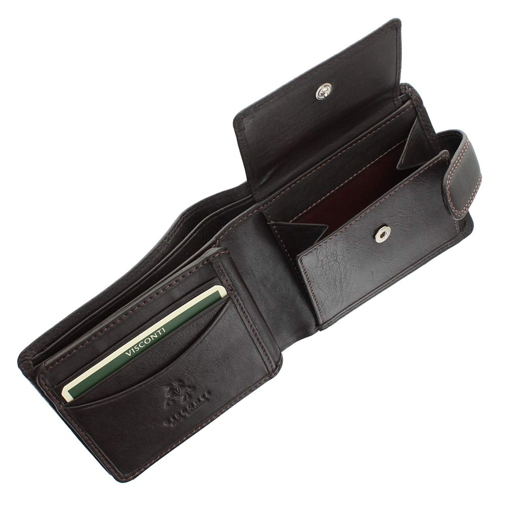 Мужской кожаный кошелек Vіsconti HT10 с RFID Knightsbrige (Choc)