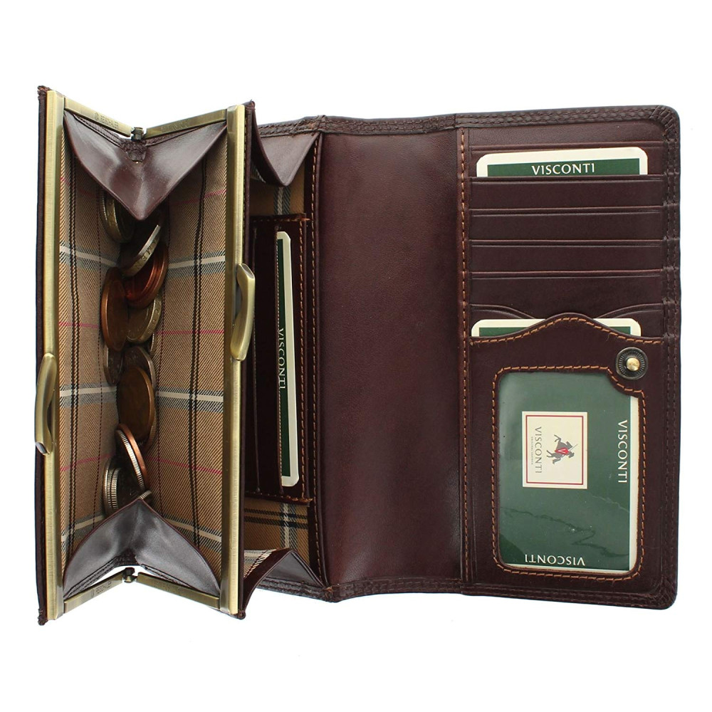 Женский кошелек Visconti MZ12 с защитой RFID - Maria (Brown) 