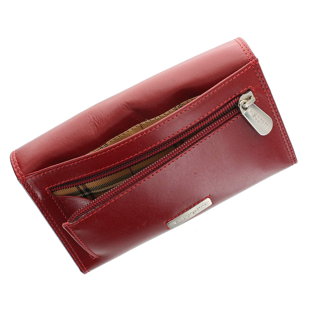 Женский кошелек Visconti MZ12 с защитой RFID - Maria (Red) 