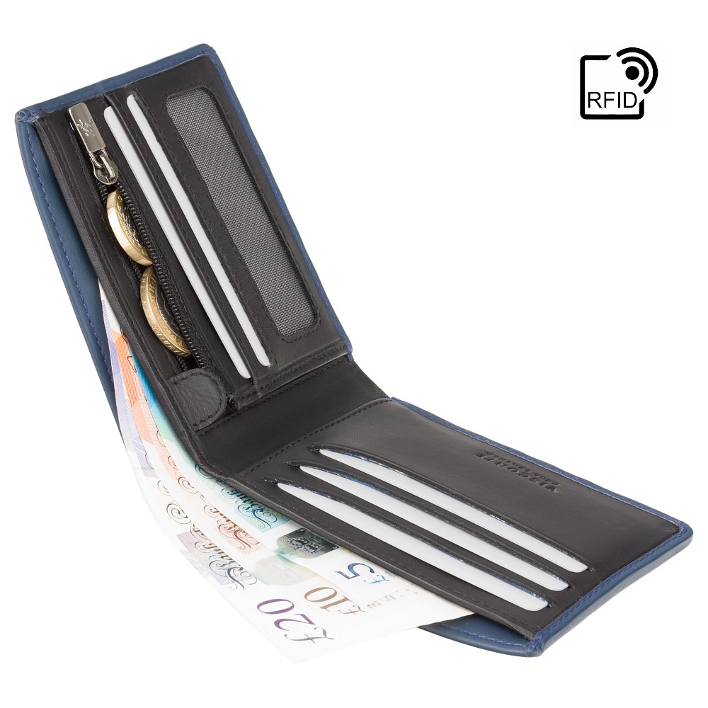 Мужской кошелек Visconti VSL33 с Tap-n-Go  (Steel Blue/Black)