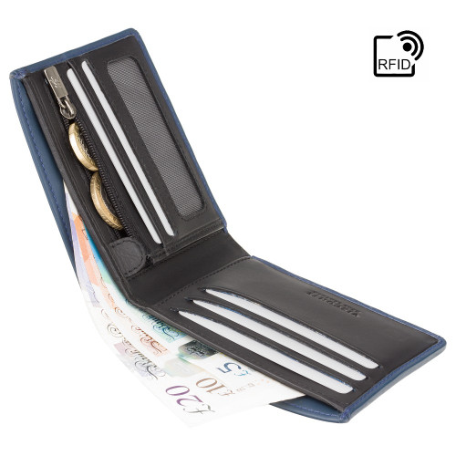 Мужской кошелек Visconti VSL33 с Tap-n-Go  (Steel Blue/Black)