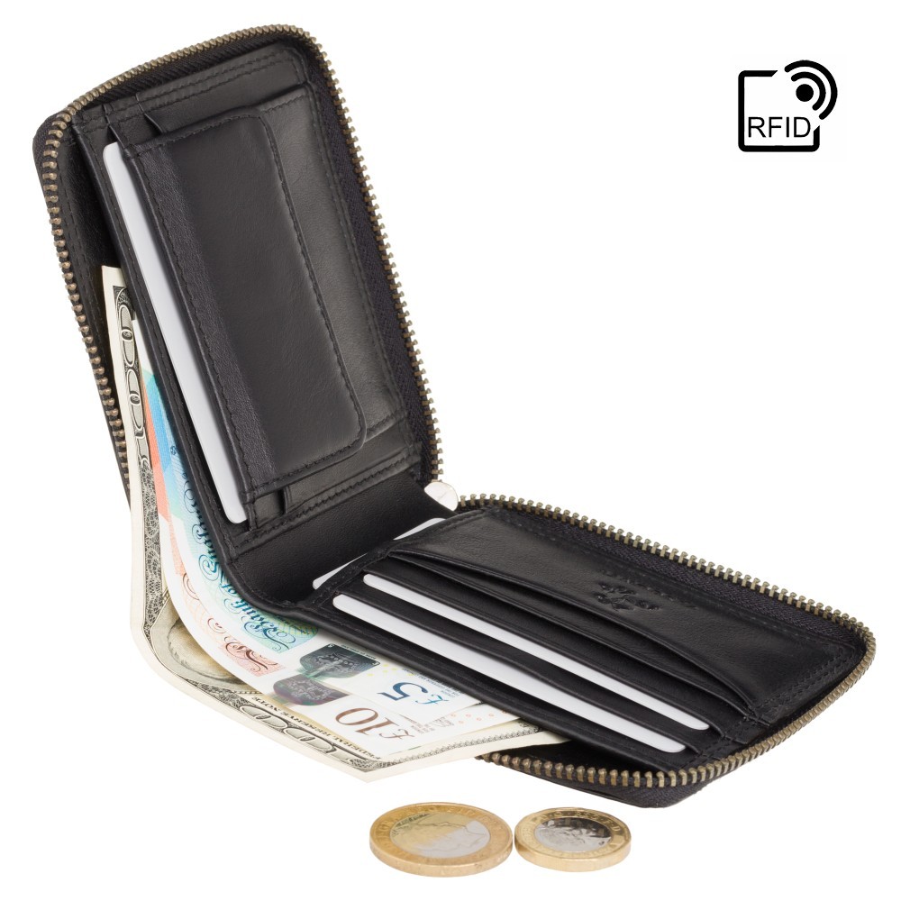 Мужской кошелек Visconti HT14 Tap-n-Go - Camden (Black)