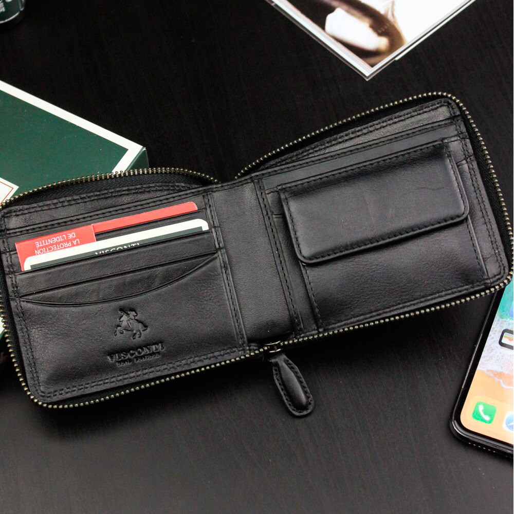 Мужской кошелек Visconti HT14 Tap-n-Go - Camden (Black)