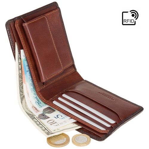 Мужской кошелек Visconti AT60 Tap-n-Go c RFID Arthur (Burnish Tan)