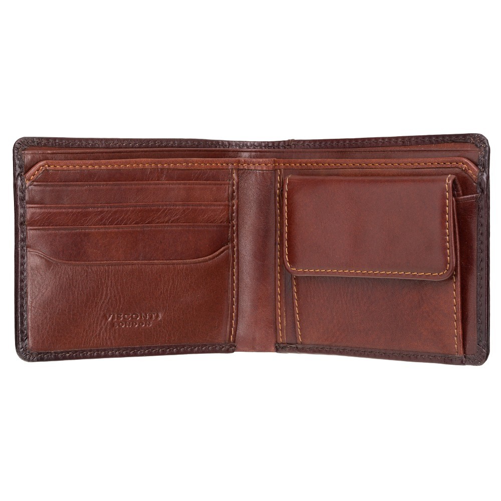 Мужской кожаный кошелек Visconti AT60 Tap-n-Go c RFID Arthur (Burnish Tan)