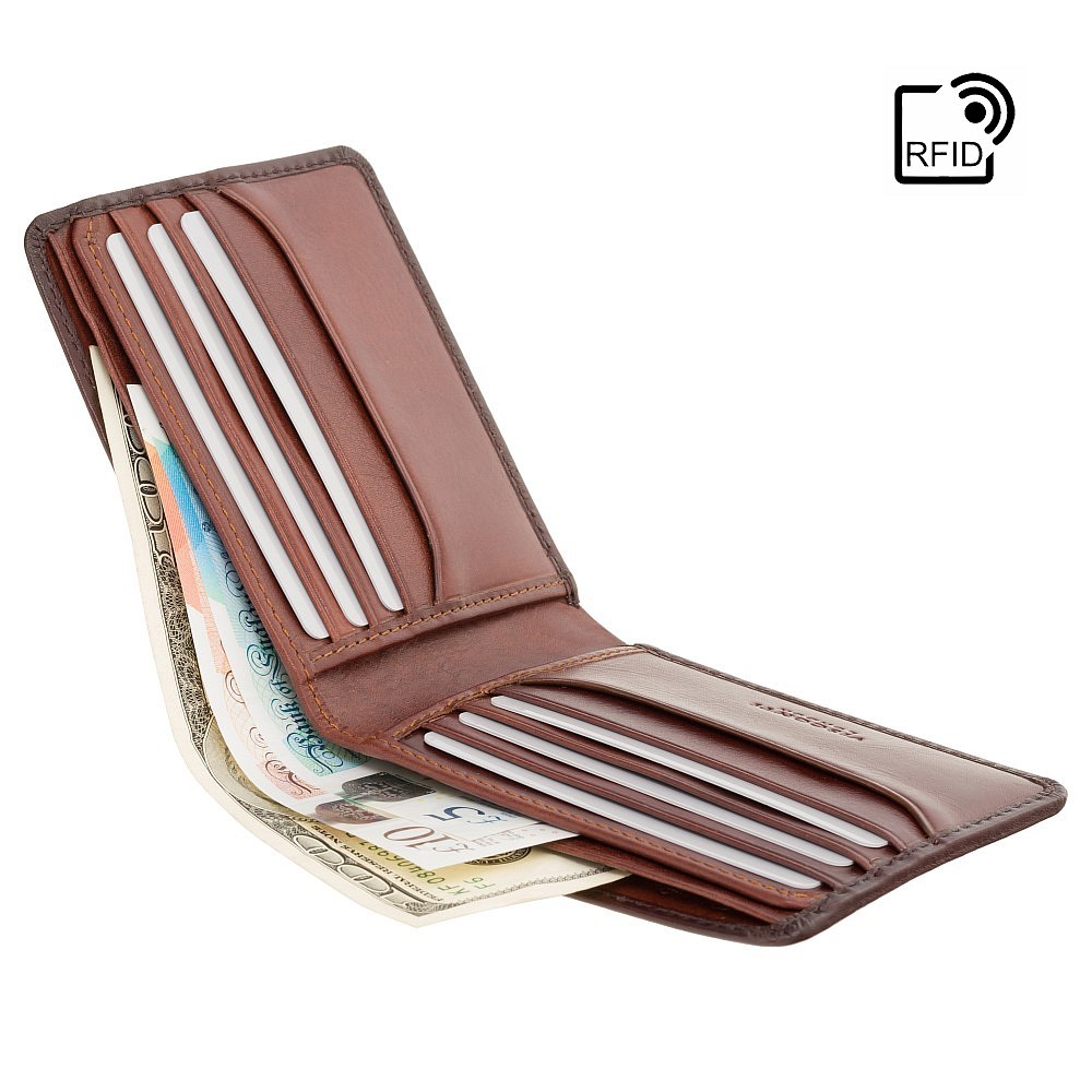 Мужской кожаный кошелек Visconti AT58 c RFID Milo (Burnish Tan)