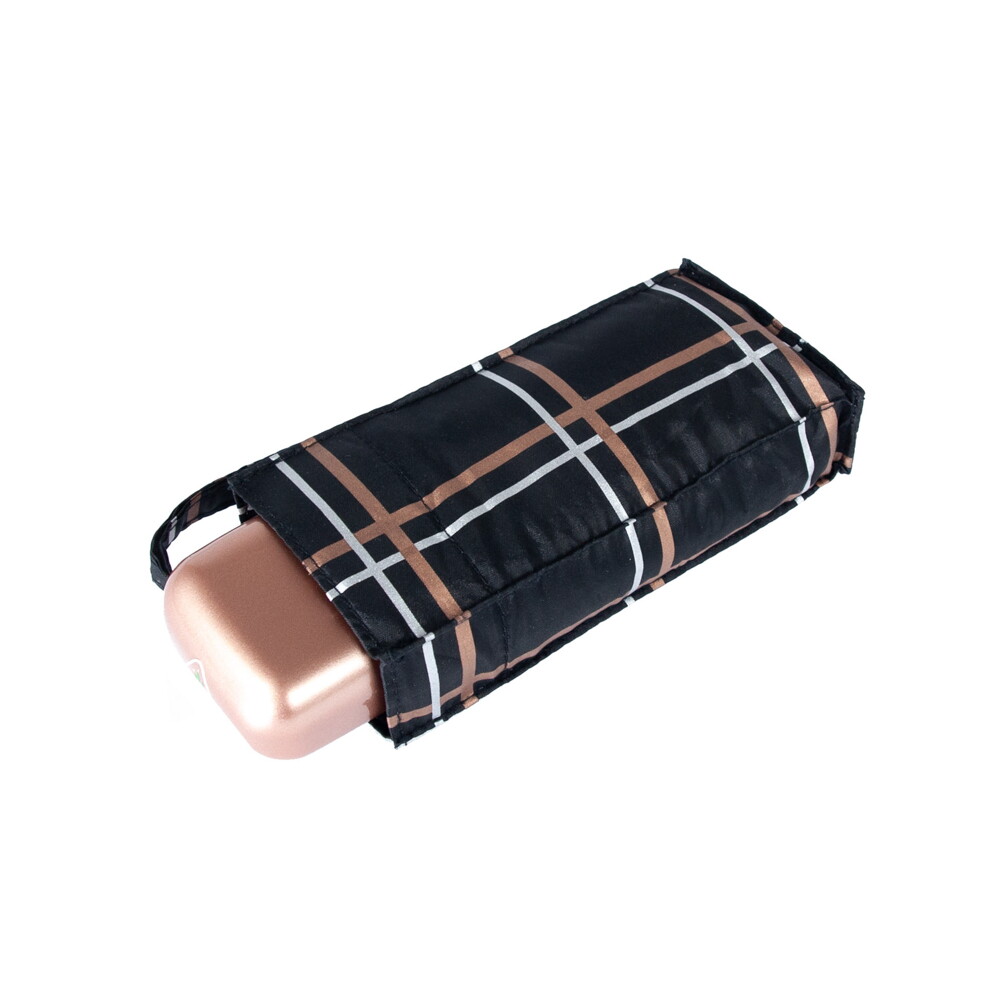 Женский мини зонт Fulton Tiny-2 L501 Golden Check (Золотая клетка)