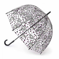 Женский прозрачный зонт-трость Fulton Birdcage-2 L042- Leopard Camo (Леопардовый Камуфляж)
