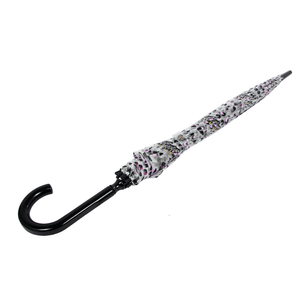 Женский прозрачный зонт-трость Fulton Birdcage-2 L042- Leopard Camo (Леопардовый Камуфляж)