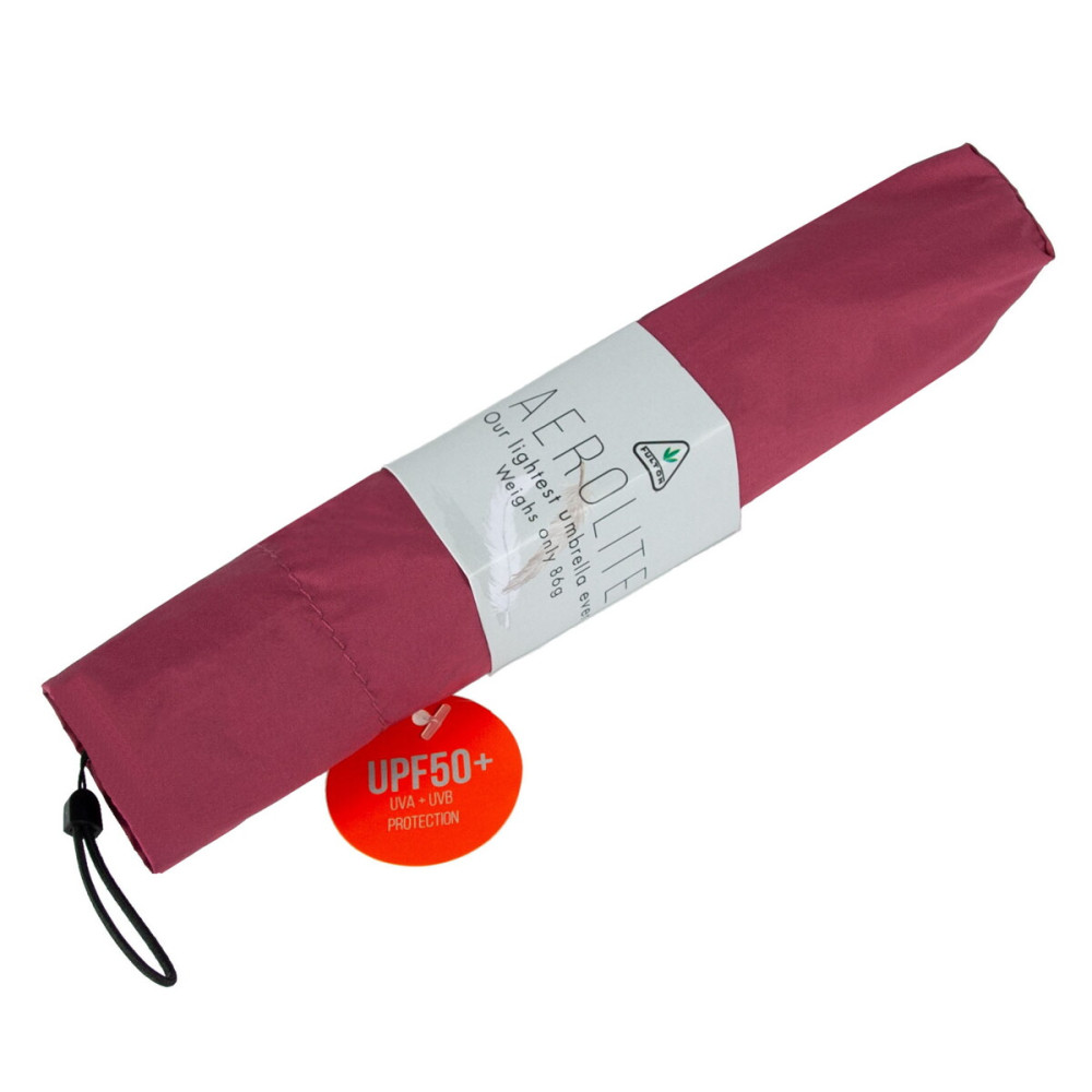 Женский механический зонт Fulton Aerolite-1 UV L891 Dark Red (Темно-красный)