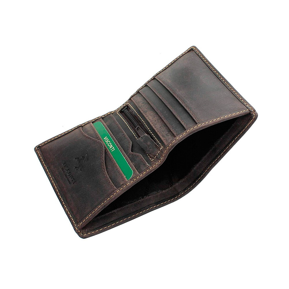 Мужской кожаный кошелек без монетницы Visconti 705 Arrow (Oil Brown)
