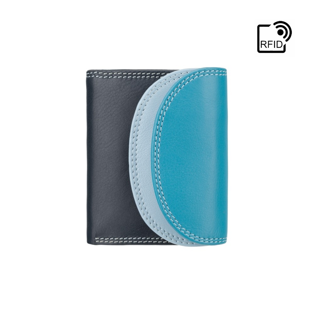 Маленький женский кожаный кошелек Visconti RB126 Zanzibar (Blue Multi)