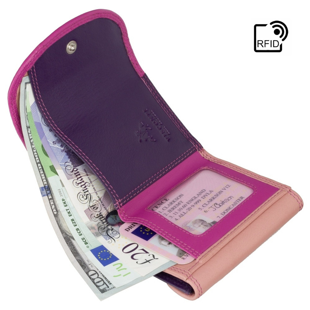 Маленький женский кожаный кошелек Visconti RB126 Zanzibar (Berry Multi)
