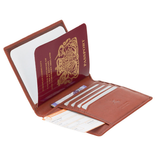 Шкіряна обкладинка для паспорта з натуральної шкіри Visconti 2201 - Polo (brown)