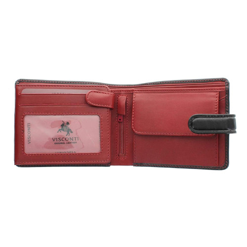 Мужской кошелек Visconti TR35 с RFID Atlantis (Black-Red)