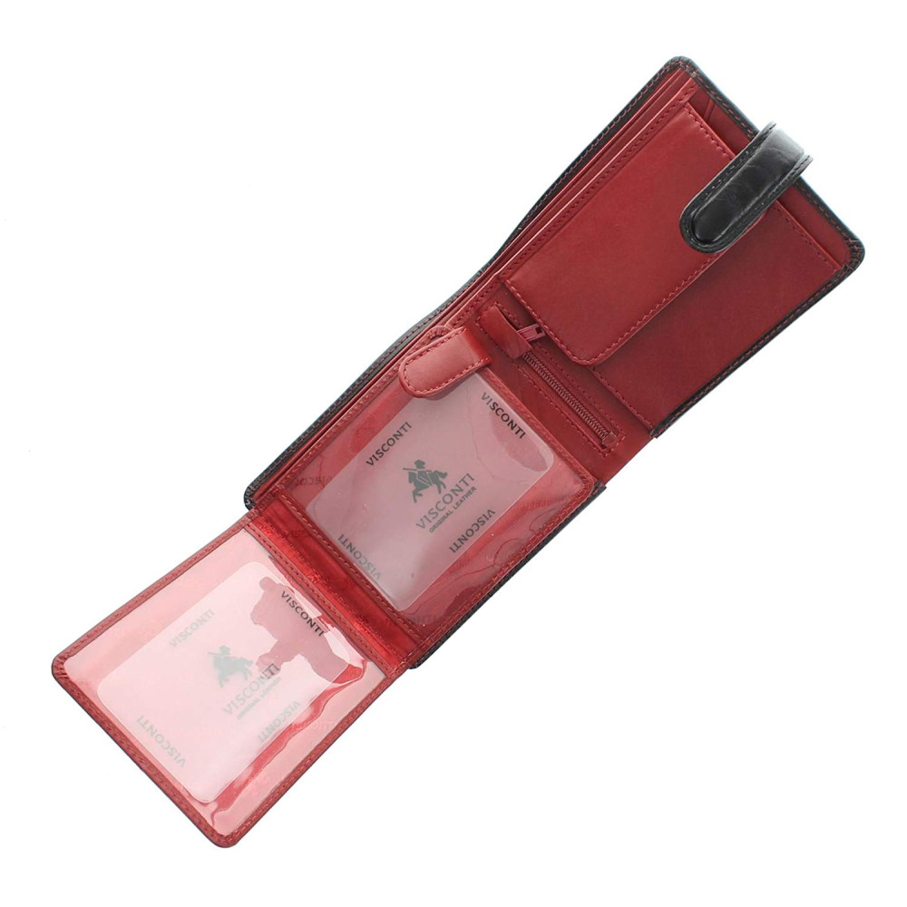 Мужской кожаный кошелек Visconti TR35 с RFID Atlantis (Black-Red)