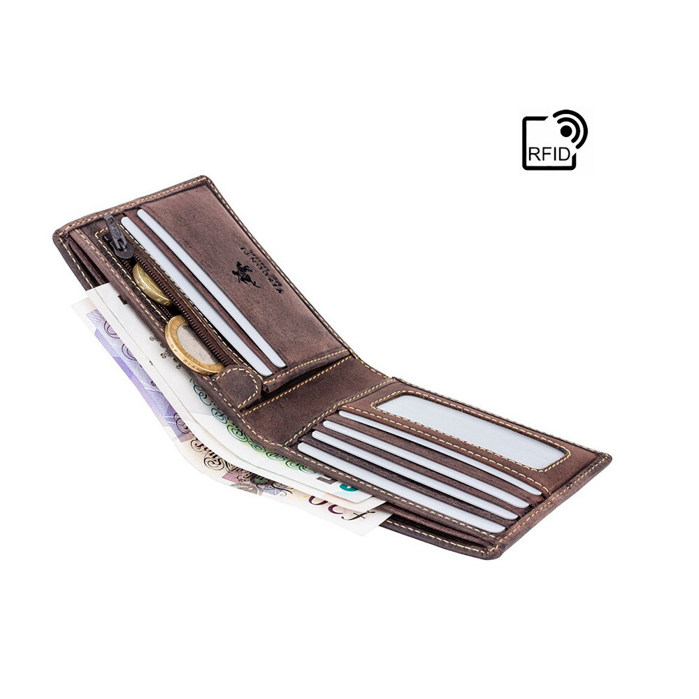 Мужской кожаный кошелек Visconti 707 Shield (Oil Brown)