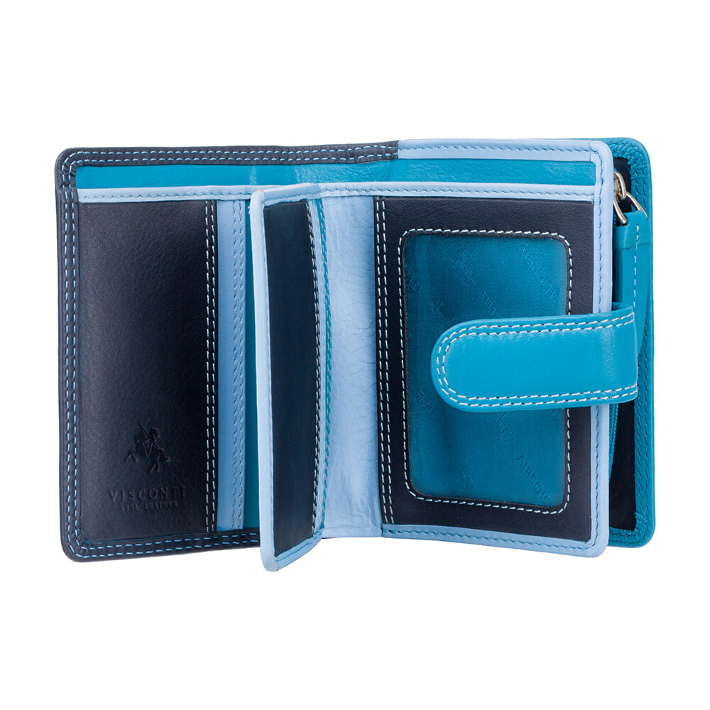 Женский кожаный кошелек Visconti RB40 с RFID Bali (Blue Multi)